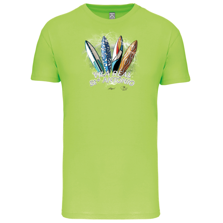 T-Shirt Algodão Biológico Surfboards Vila Real Stº António