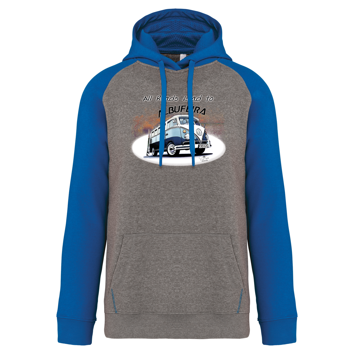 Sweatshirt Bicolor com capuz All Roads Lead to Albufeira