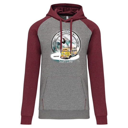Sweatshirt Bicolor com capuz Surf Life Ilha da Madeira