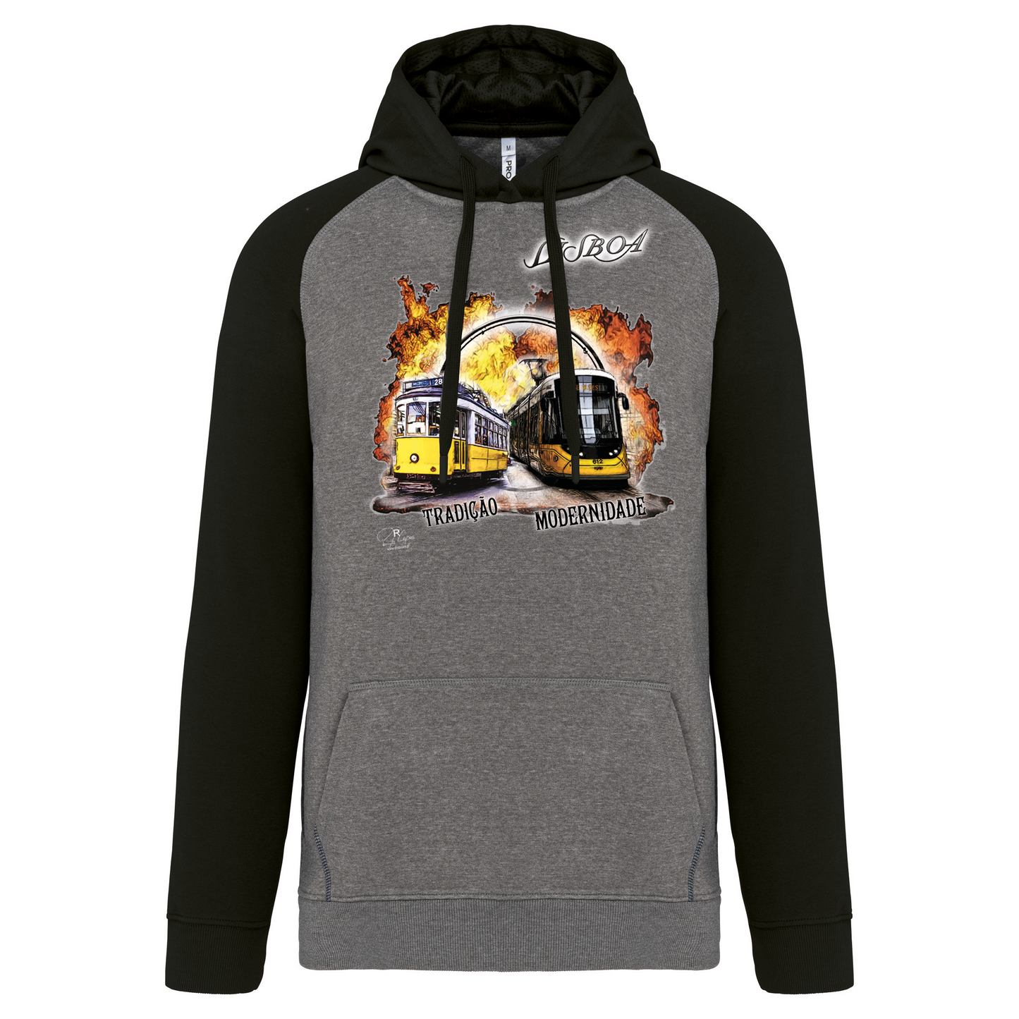 Sweatshirt Bicolor com capuz Tradição e Modernidade