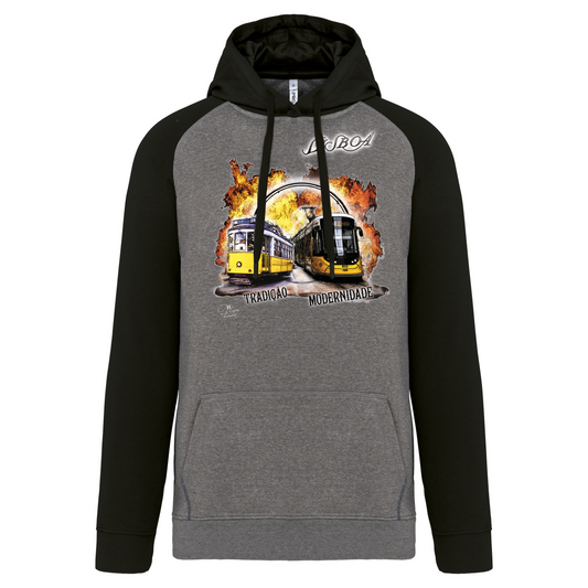 Sweatshirt Bicolor com capuz Tradição e Modernidade