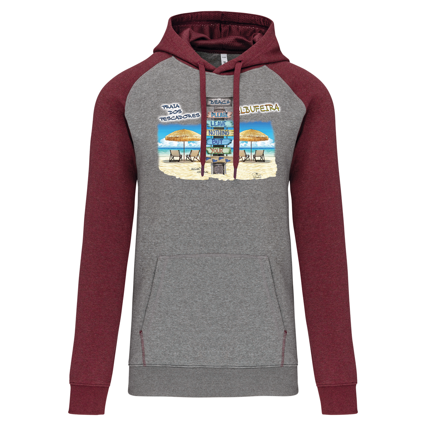 Sweatshirt Bicolor com capuz Pegadas Albufeira