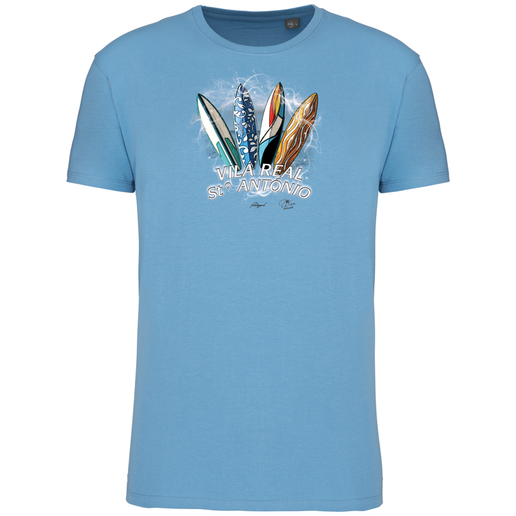 T-Shirt Algodão Biológico Surfboards Vila Real Stº António