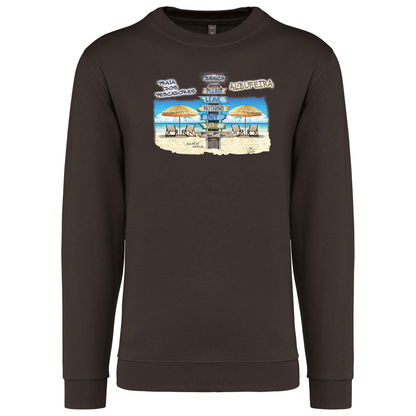 Sweatshirt Kariban sem Capuz Pegadas Albufeira