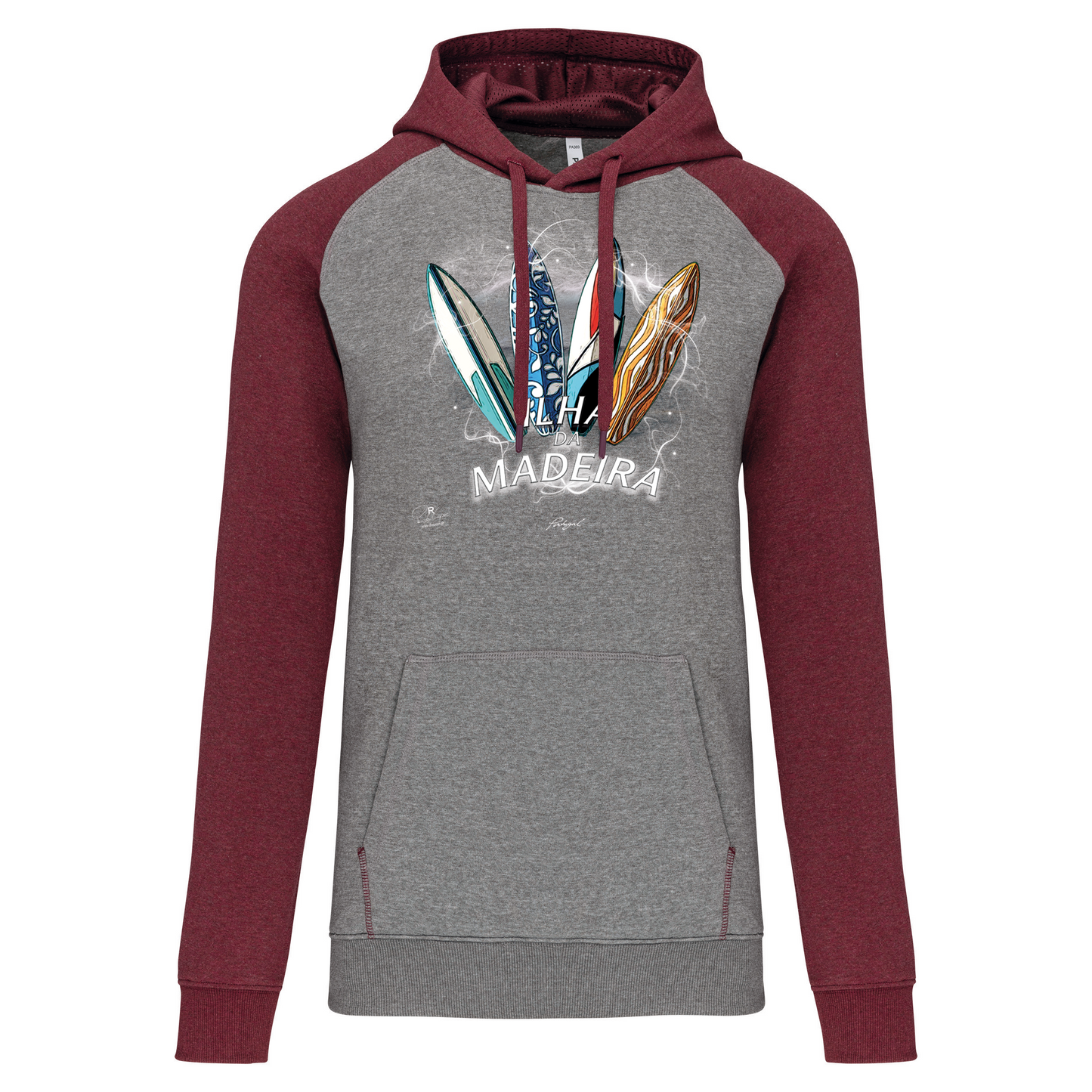 Sweatshirt Bicolor com capuz Surfboards Ilha da Madeira