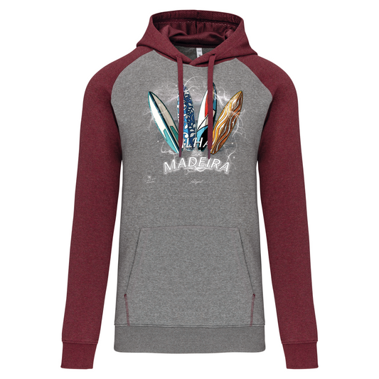 Sweatshirt Bicolor com capuz Surfboards Ilha da Madeira