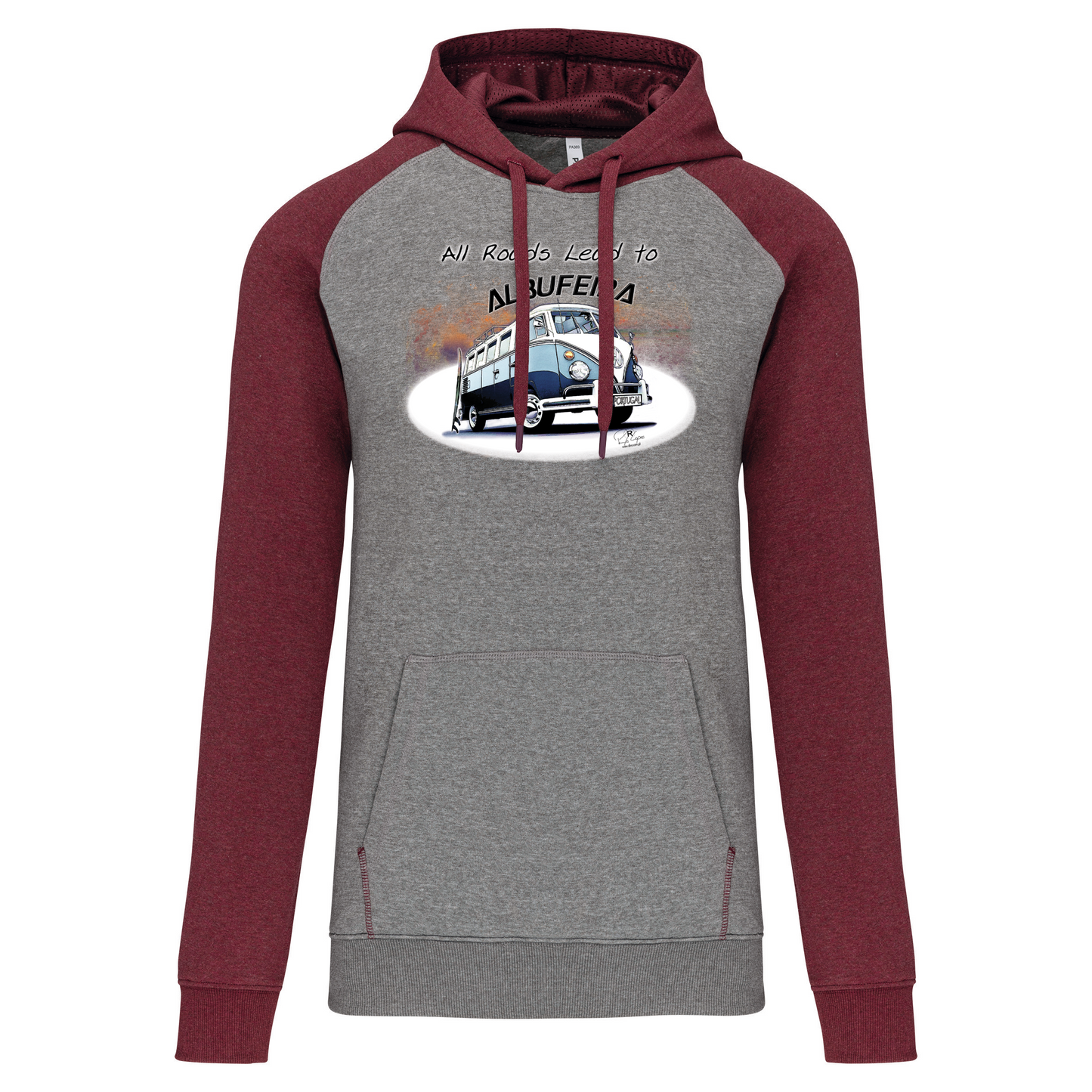 Sweatshirt Bicolor com capuz All Roads Lead to Albufeira