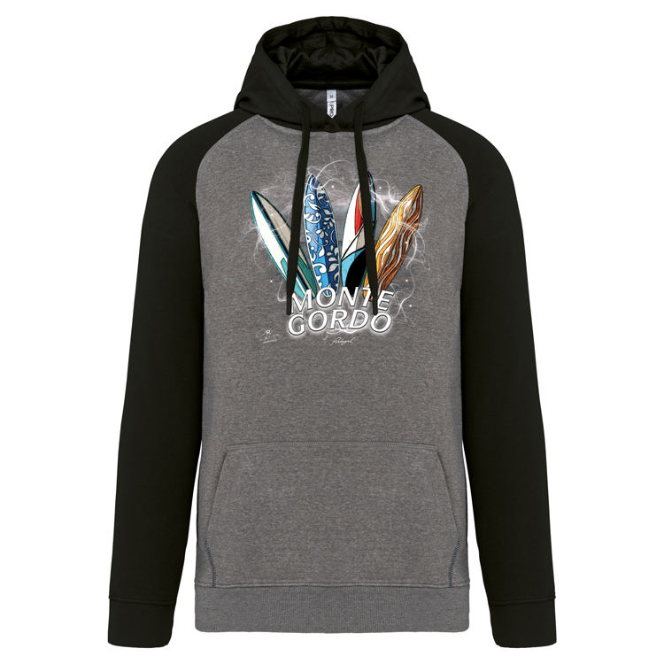 Sweatshirt Bicolor com capuz Surfboards Monte Gordo
