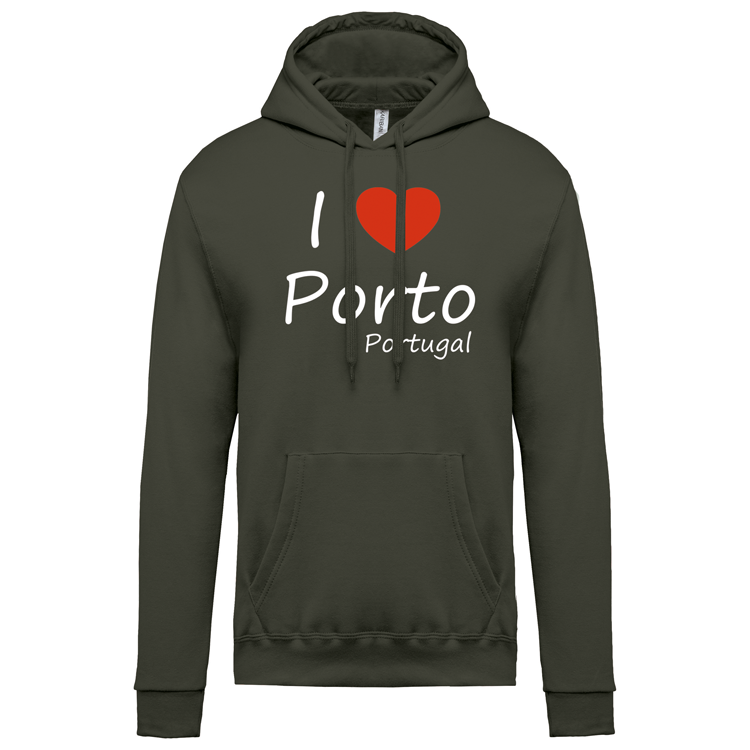 Sweatshirt Kariban com Capuz I Love Porto