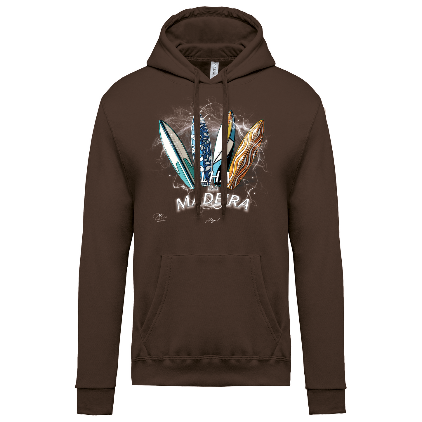 Sweatshirt Kariban com Capuz Surfboards Ilha da Madeira