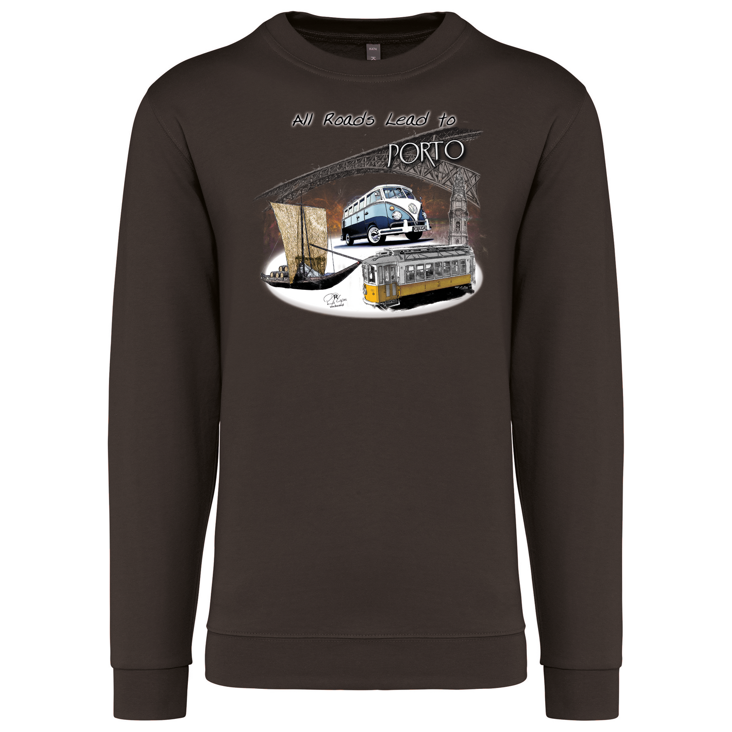 Sweatshirt Kariban sem Capuz All Roads Lead to Porto