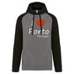 Sweatshirt Bicolor com capuz I Love Porto