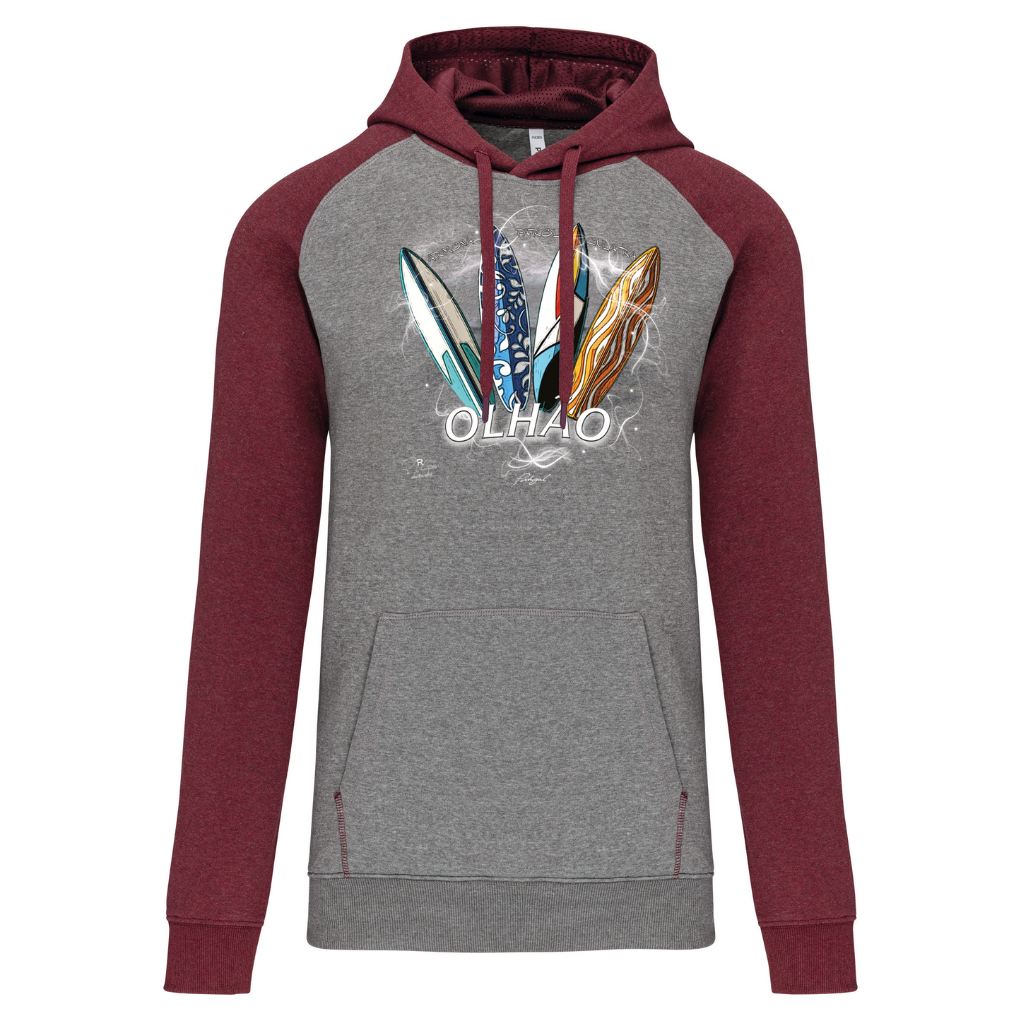 Sweatshirt Bicolor com capuz Surfboards Olhão