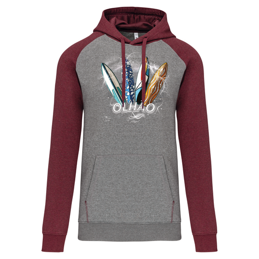 Sweatshirt Bicolor com capuz Surfboards Olhão
