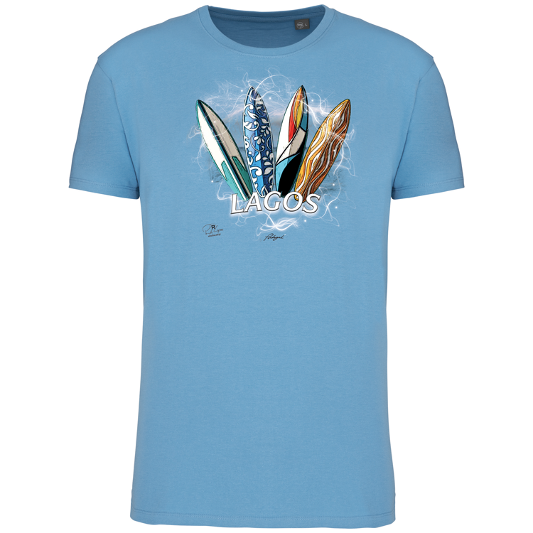 T-Shirt Algodão Biológico Surfboards Lagos