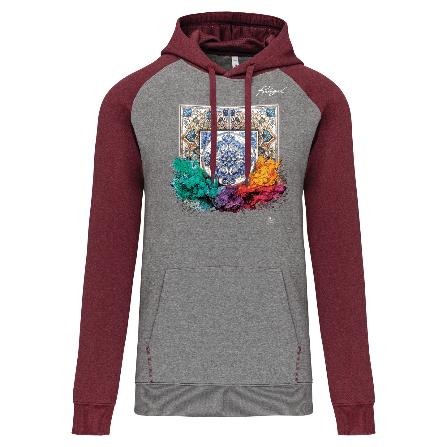 Sweatshirt Bicolor com capuz Azulejos 1
