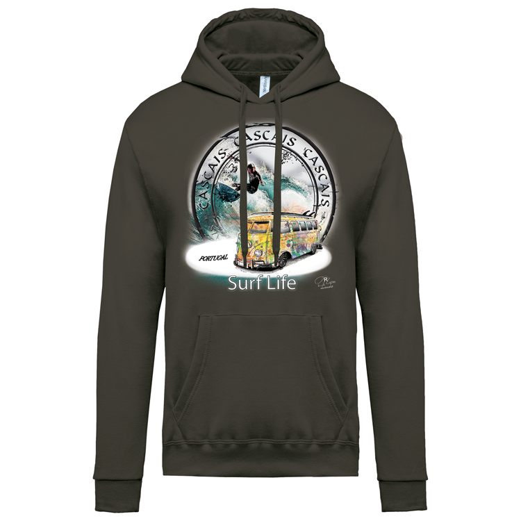 Sweatshirt Kariban com Capuz Surf Life Cascais