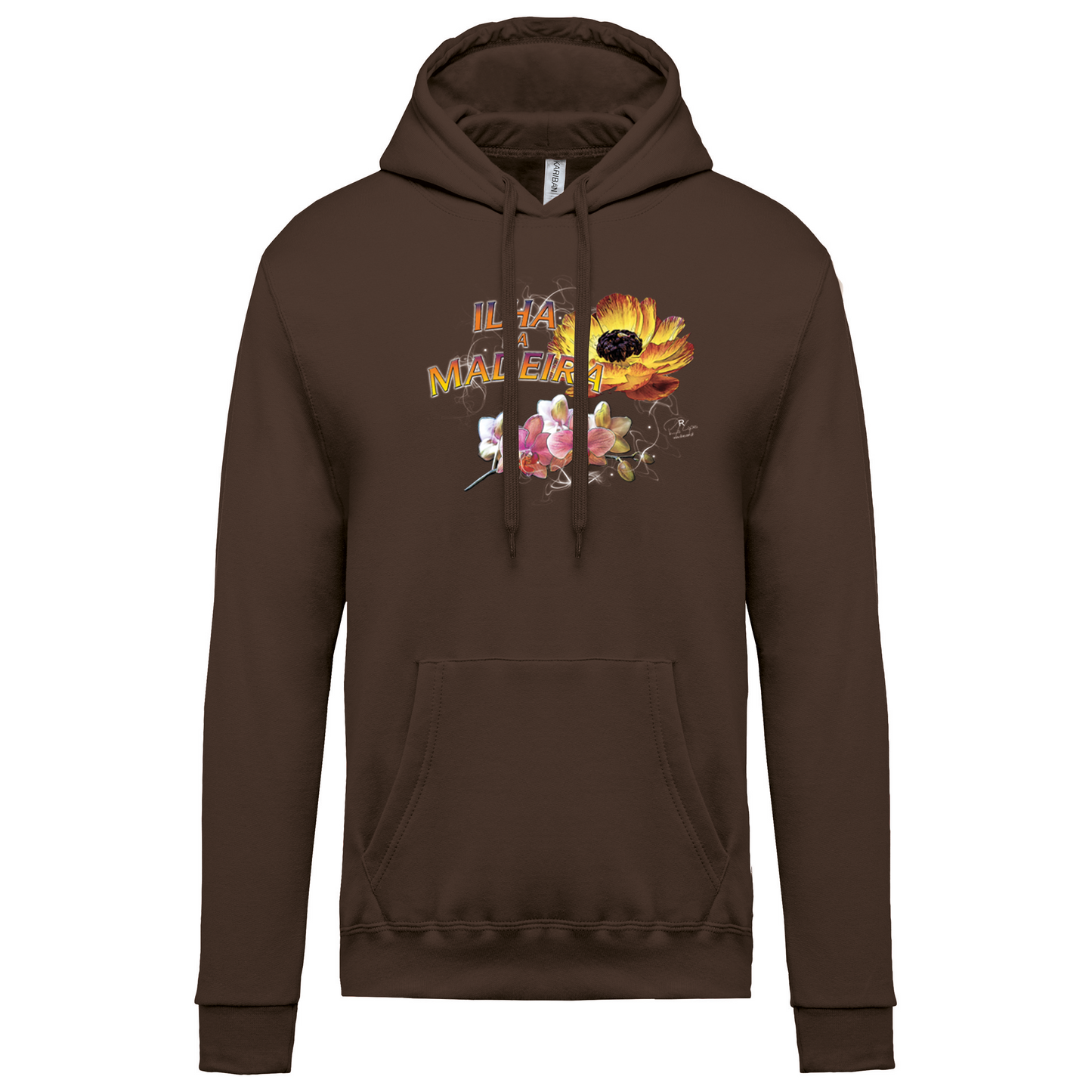 Sweatshirt Kariban com Capuz Madeira Flowers