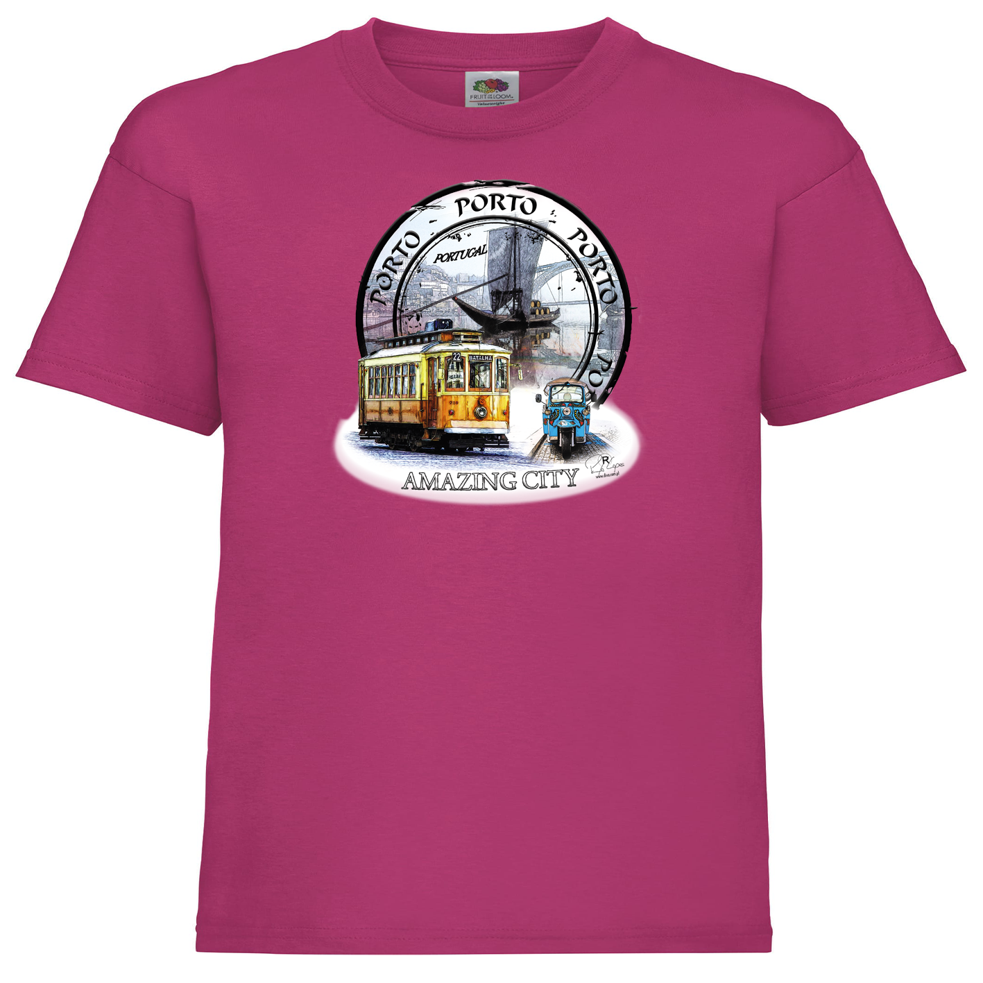 T-shirt Fruit of the Loom Kids Amazing City Porto