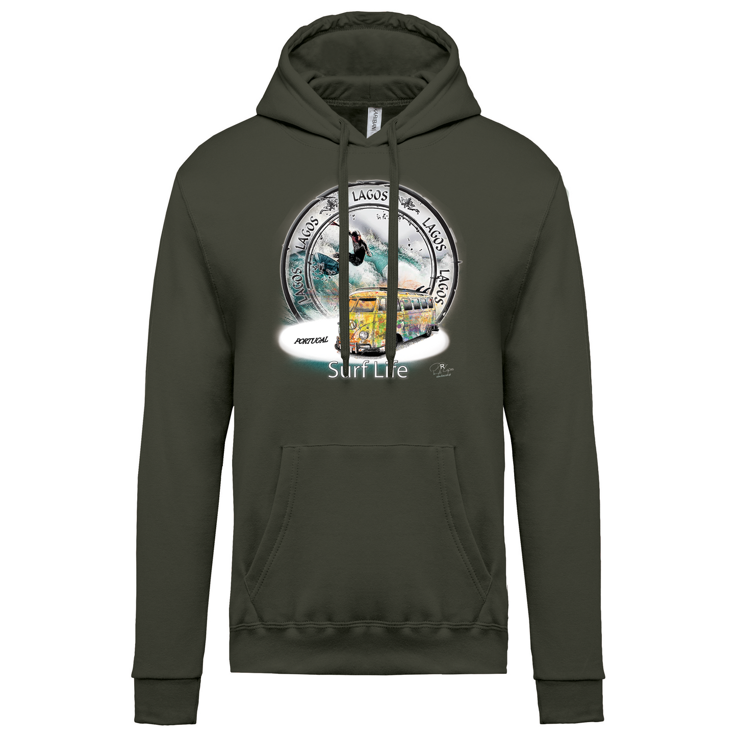 Sweatshirt Kariban com Capuz Surf Life Lagos