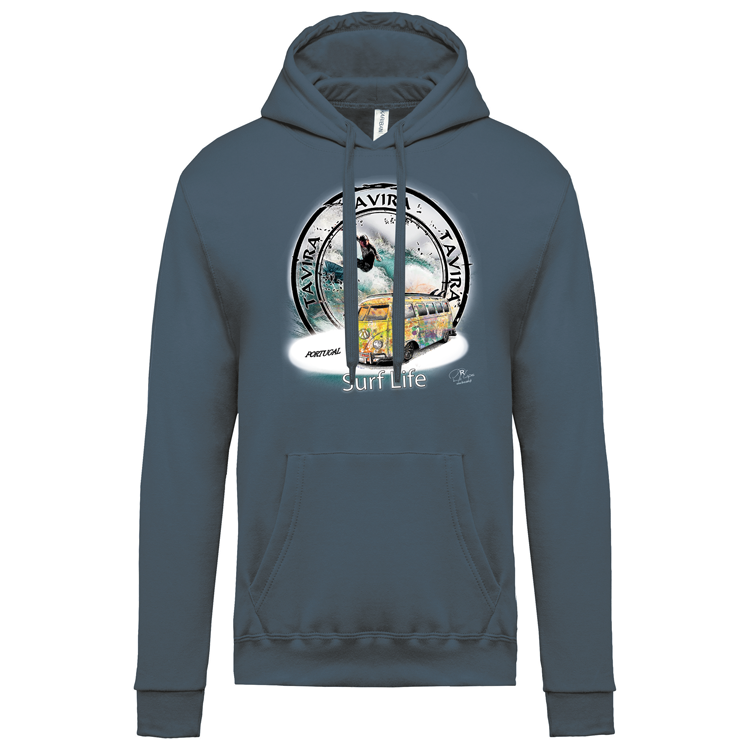Sweatshirt Kariban com Capuz Surf Life Tavira