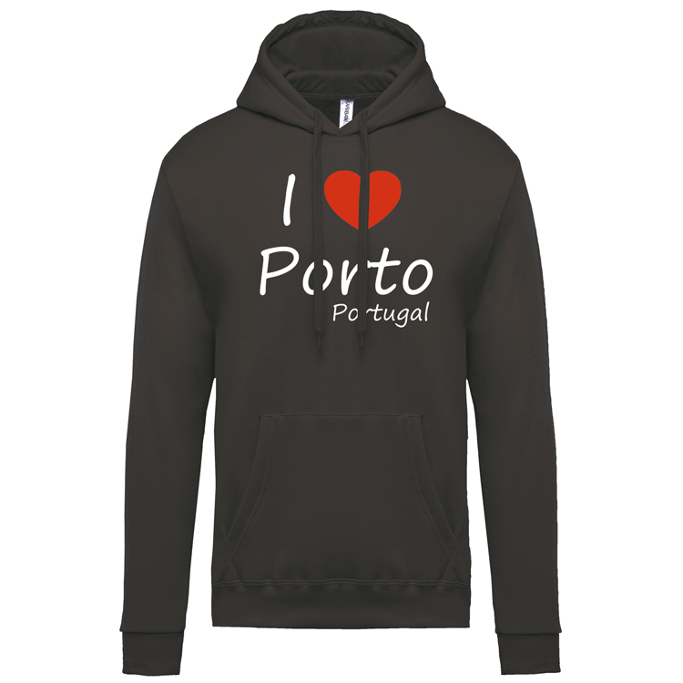 Sweatshirt Kariban com Capuz I Love Porto