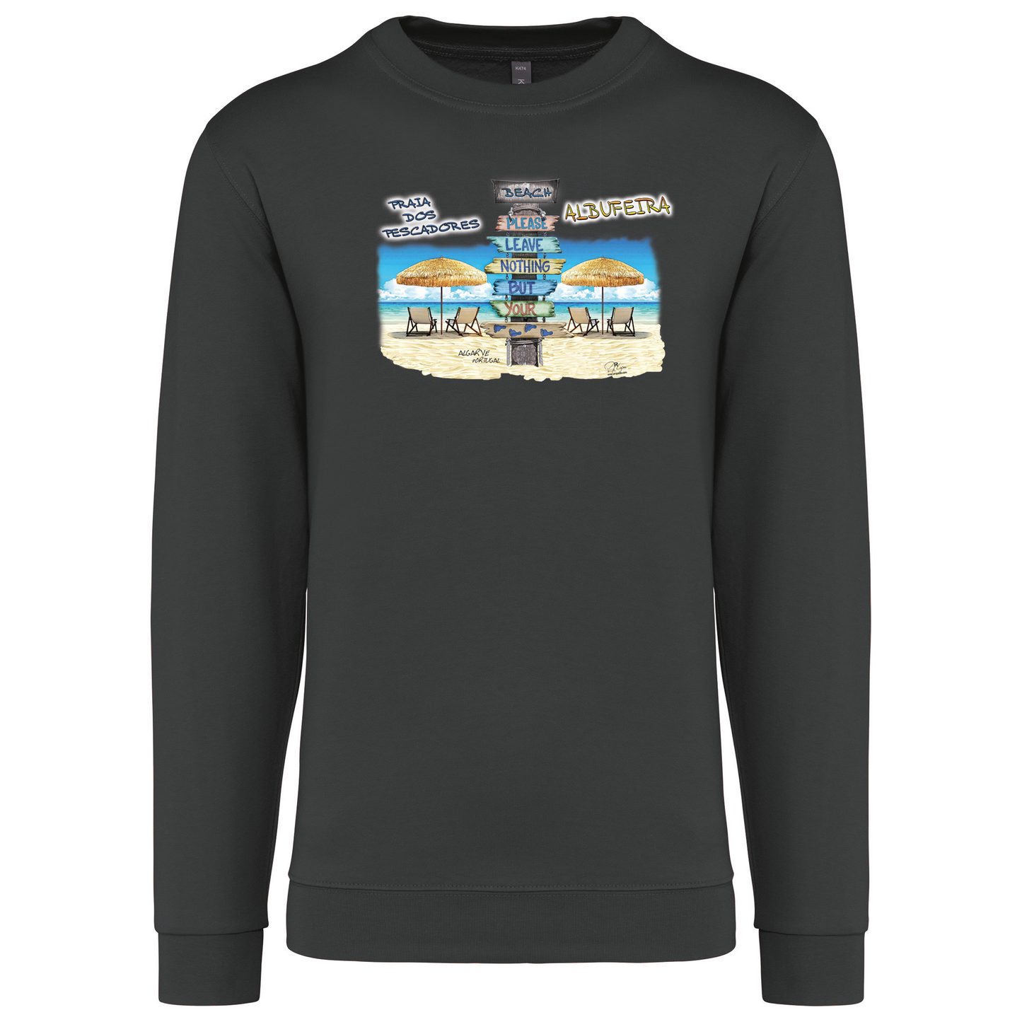 Sweatshirt Kariban sem Capuz Pegadas Albufeira
