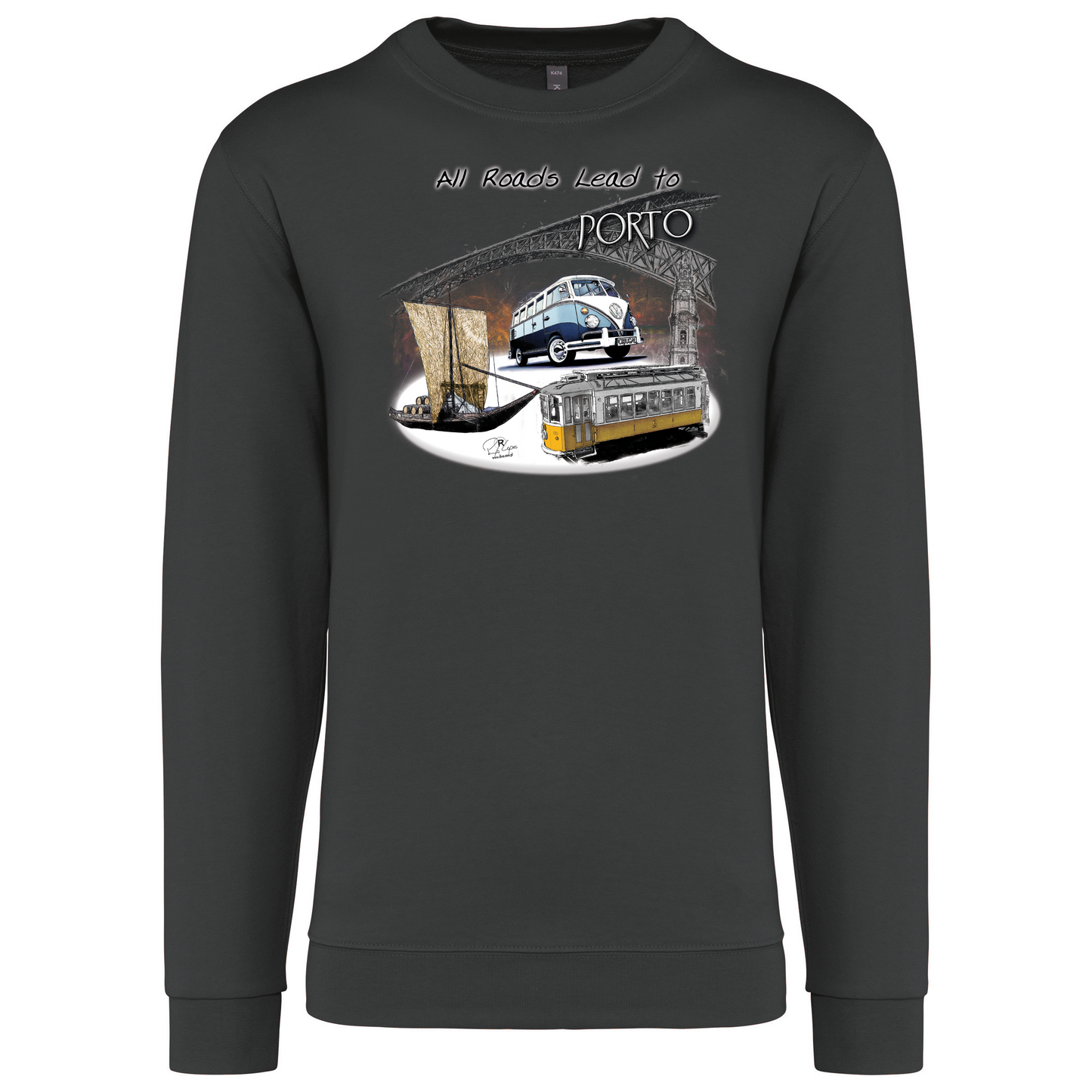 Sweatshirt Kariban sem Capuz All Roads Lead to Porto