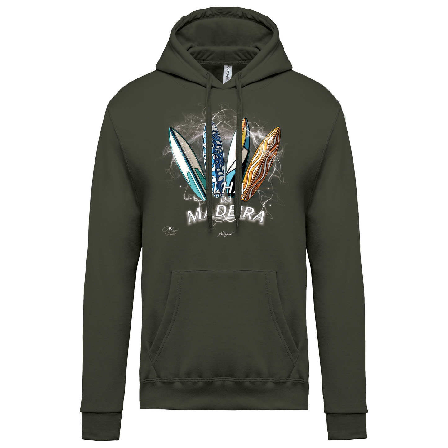 Sweatshirt Kariban com Capuz Surfboards Ilha da Madeira