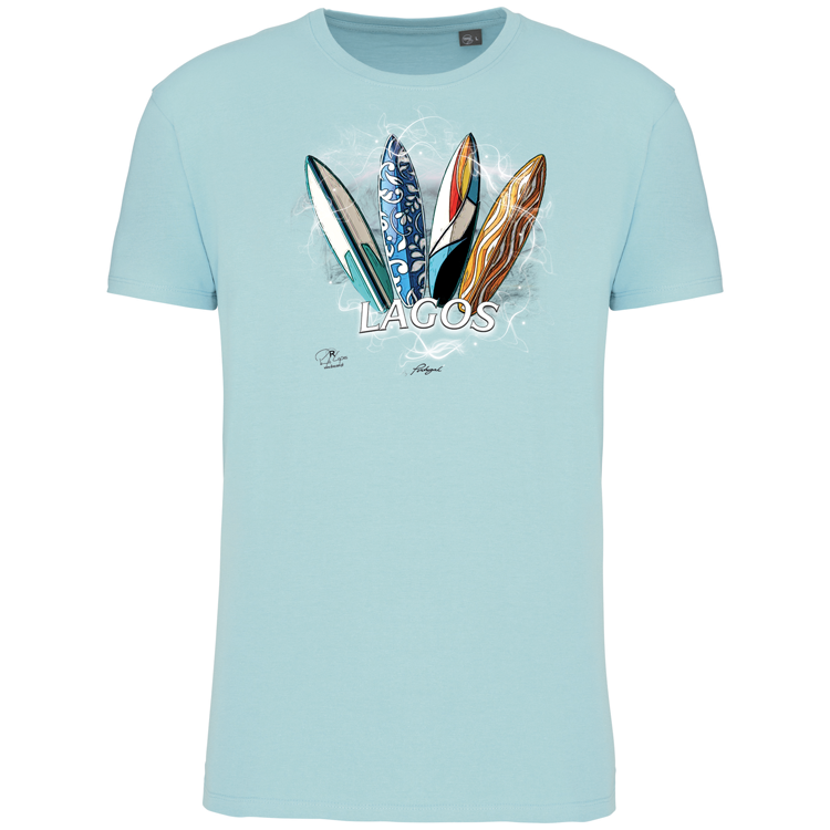 T-Shirt Algodão Biológico Surfboards Lagos
