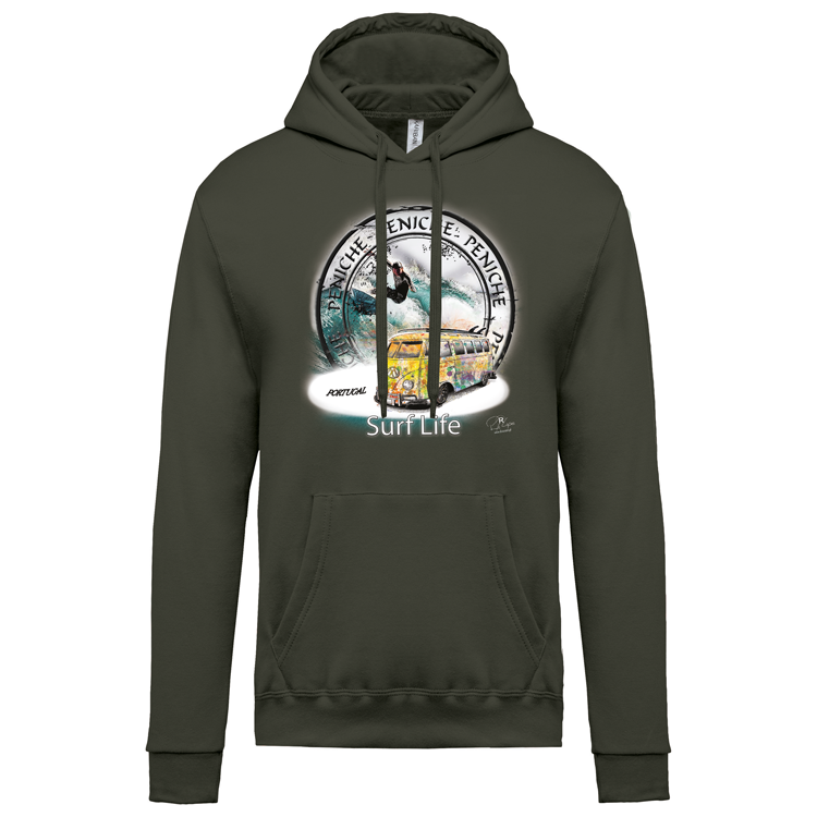 Sweatshirt Kariban com Capuz Surf Life Peniche