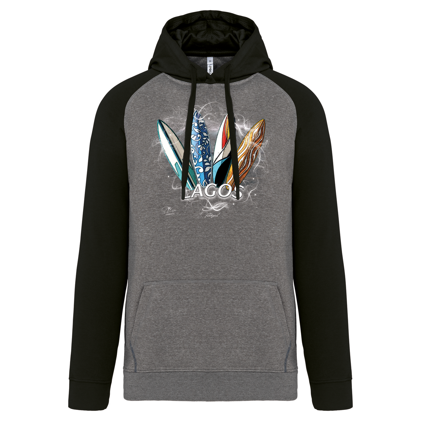 Sweatshirt Bicolor com capuz Surfboards Lagos