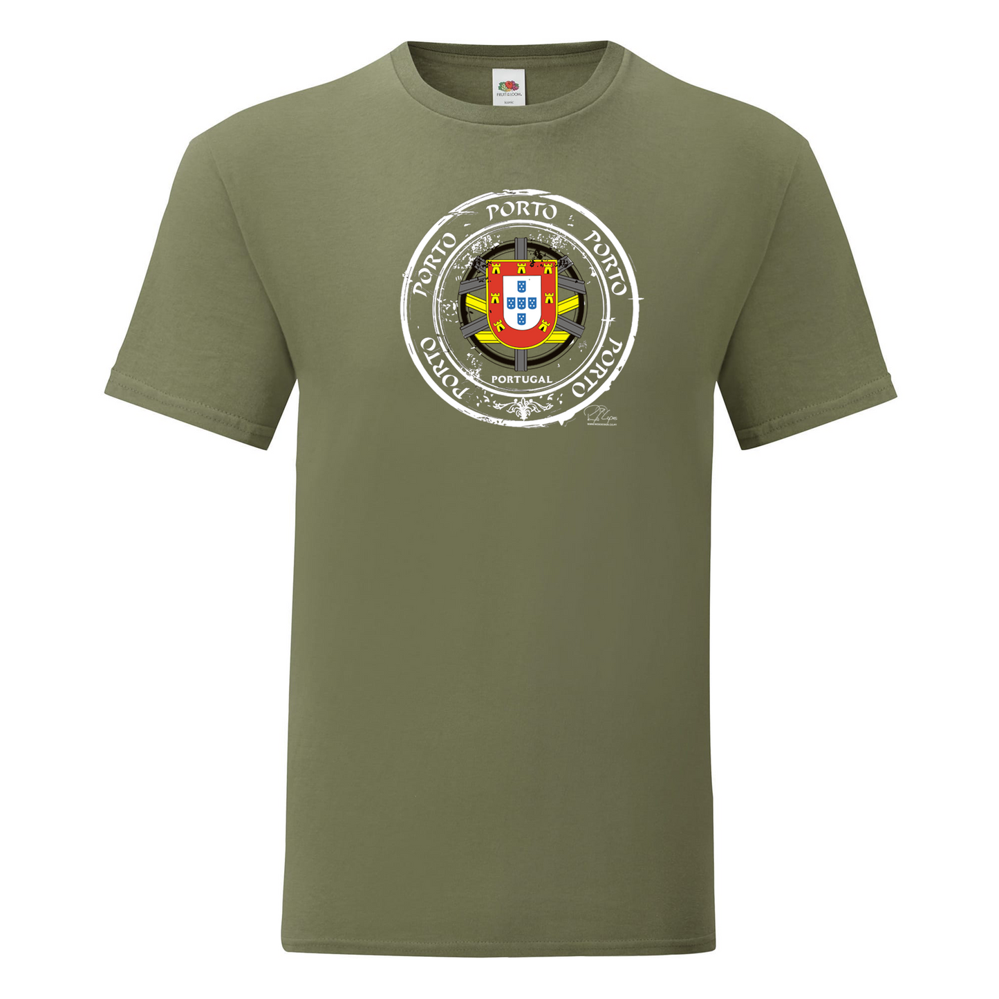T-shirt Fruit of the Loom, Iconic, 150g, Selo Escudo Porto
