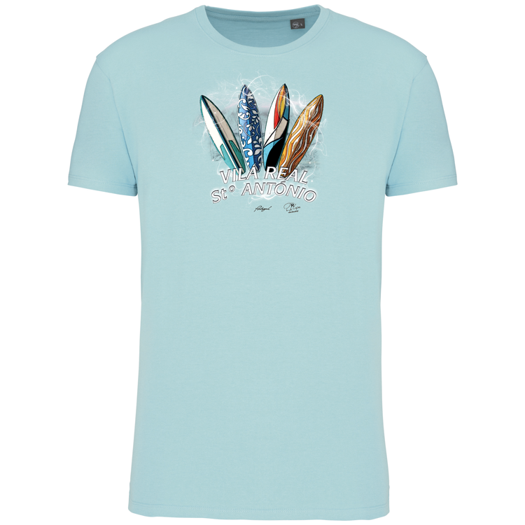 T-Shirt Algodão Biológico Surfboards Vila Real Stº António