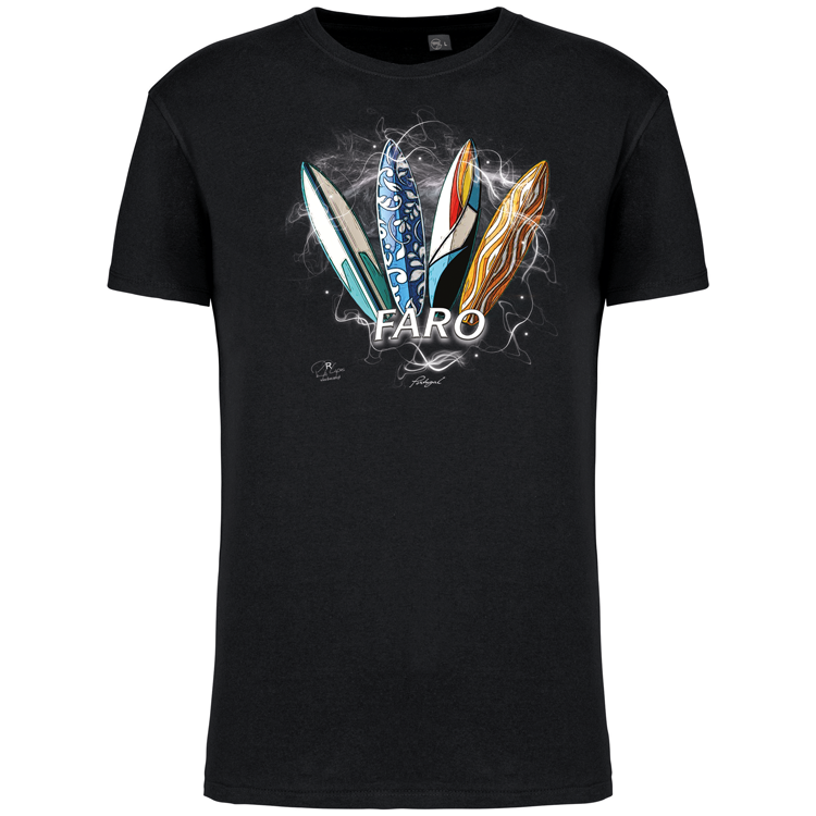 T-Shirt Algodão Biológico Surfboards Faro