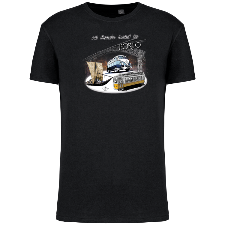 T-Shirt Algodão Biológico All Roads Lead to Porto