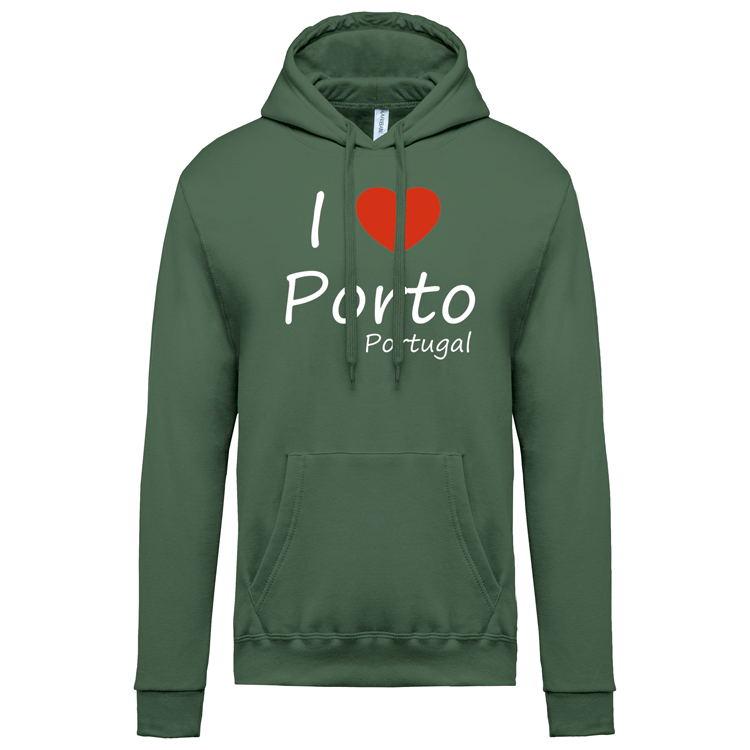 Sweatshirt Kariban com Capuz I Love Porto