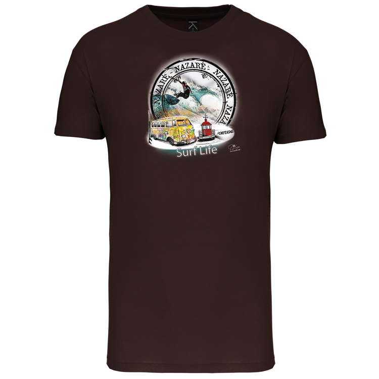 T-Shirt Algodão Biológico Surf Life Nazaré