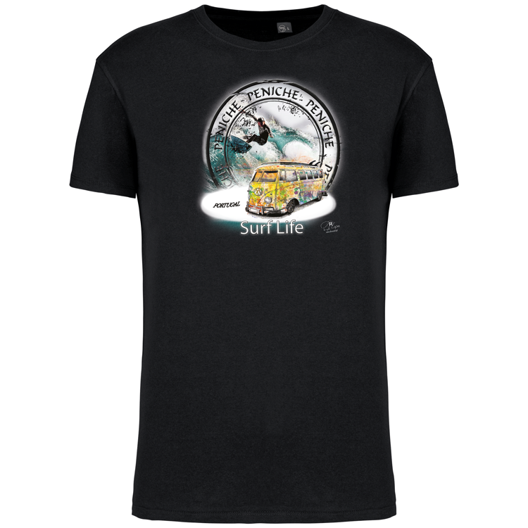 T-Shirt Algodão Biológico Surf Life Peniche