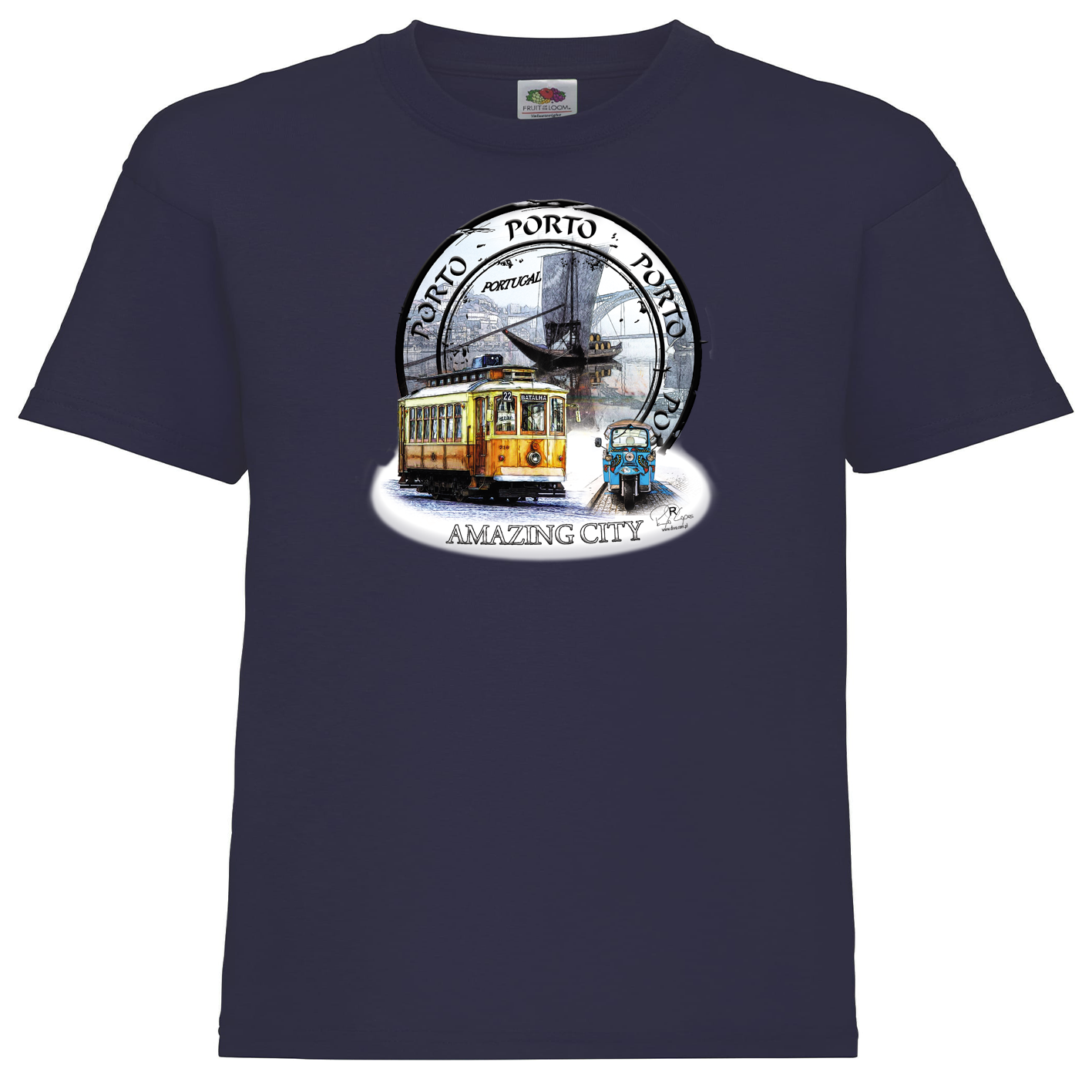 T-shirt Fruit of the Loom Kids Amazing City Porto