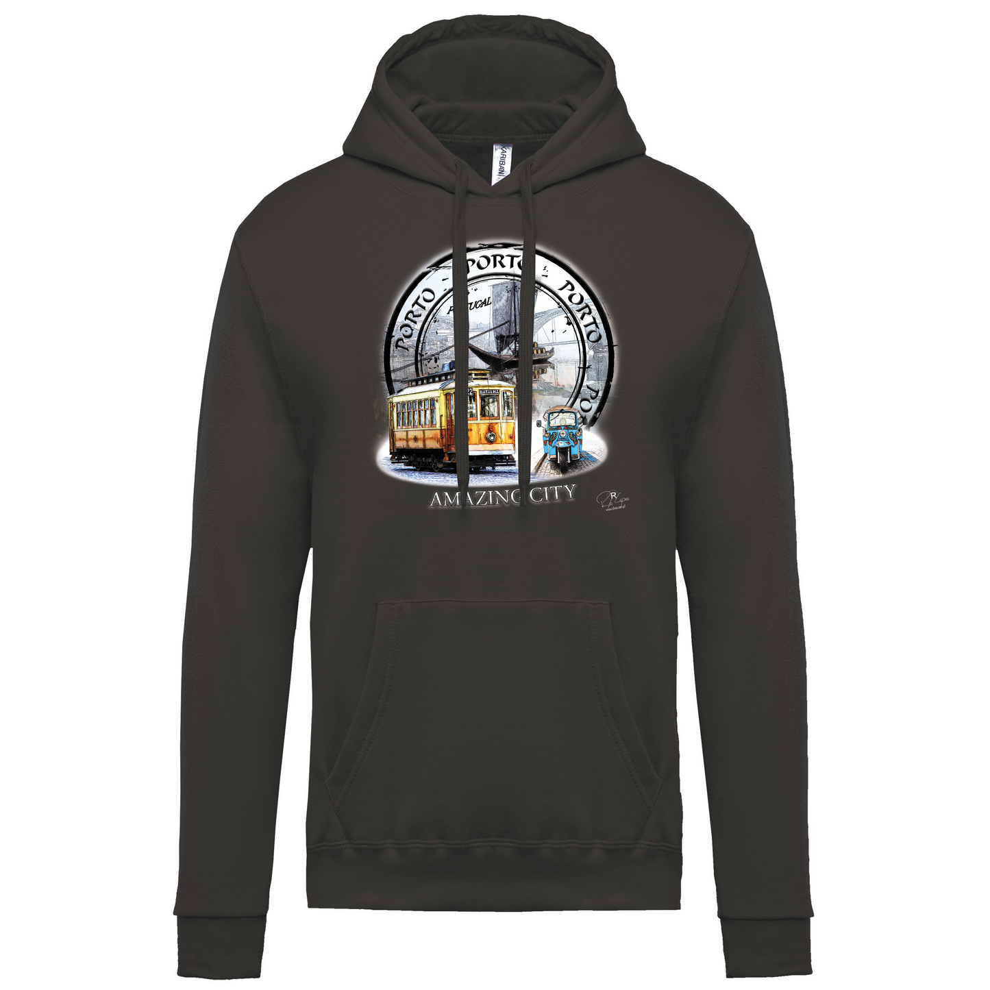 Sweatshirt Kariban com Capuz Amazing City Porto