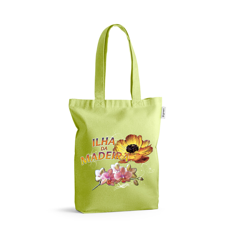 Sacos de Algodão Ecológico 220g Madeira Flowers