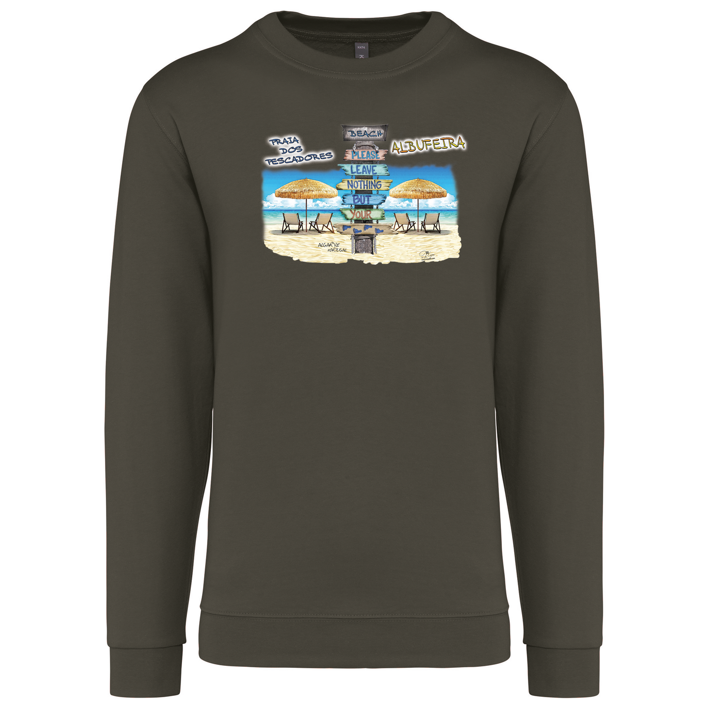 Sweatshirt Kariban sem Capuz Pegadas Albufeira