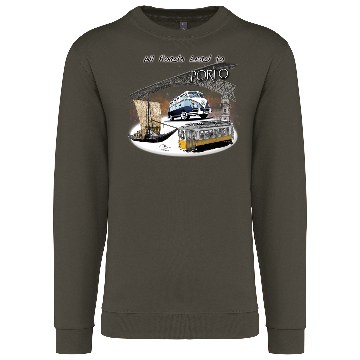Sweatshirt Kariban sem Capuz All Roads Lead to Porto