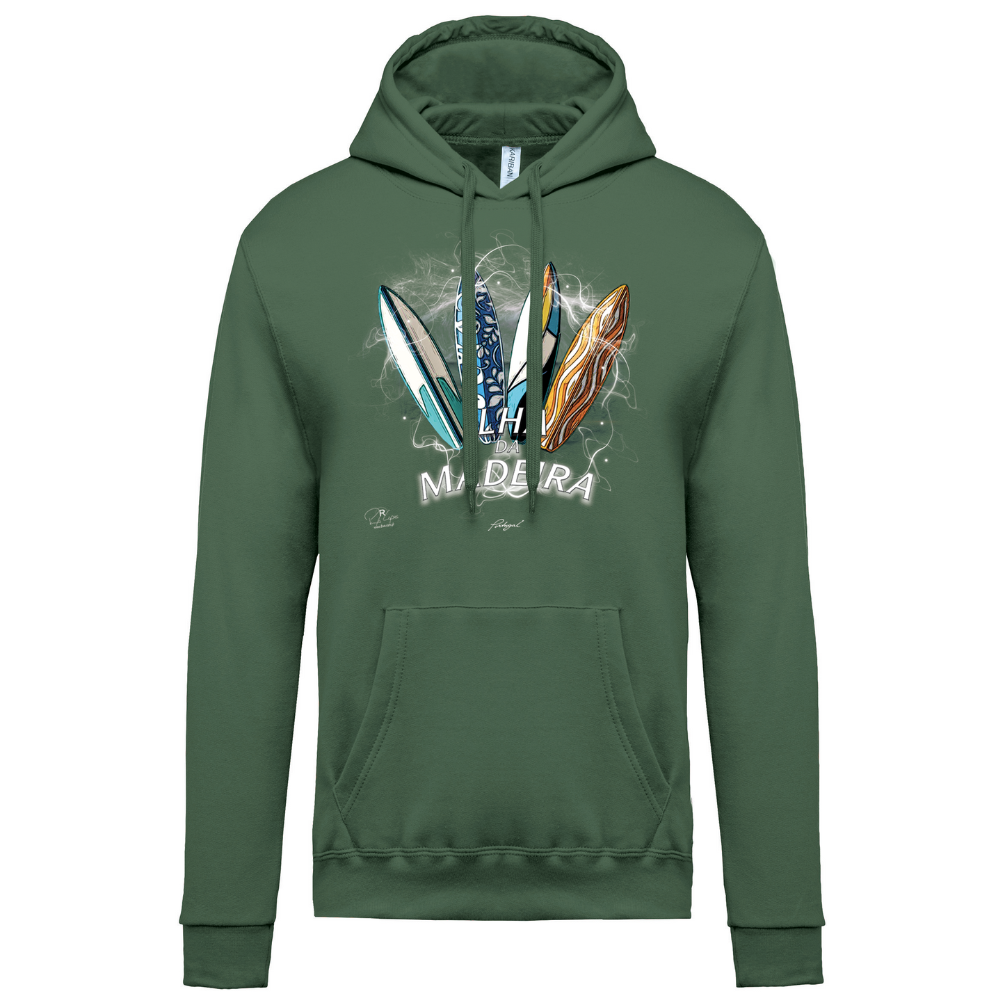 Sweatshirt Kariban com Capuz Surfboards Ilha da Madeira