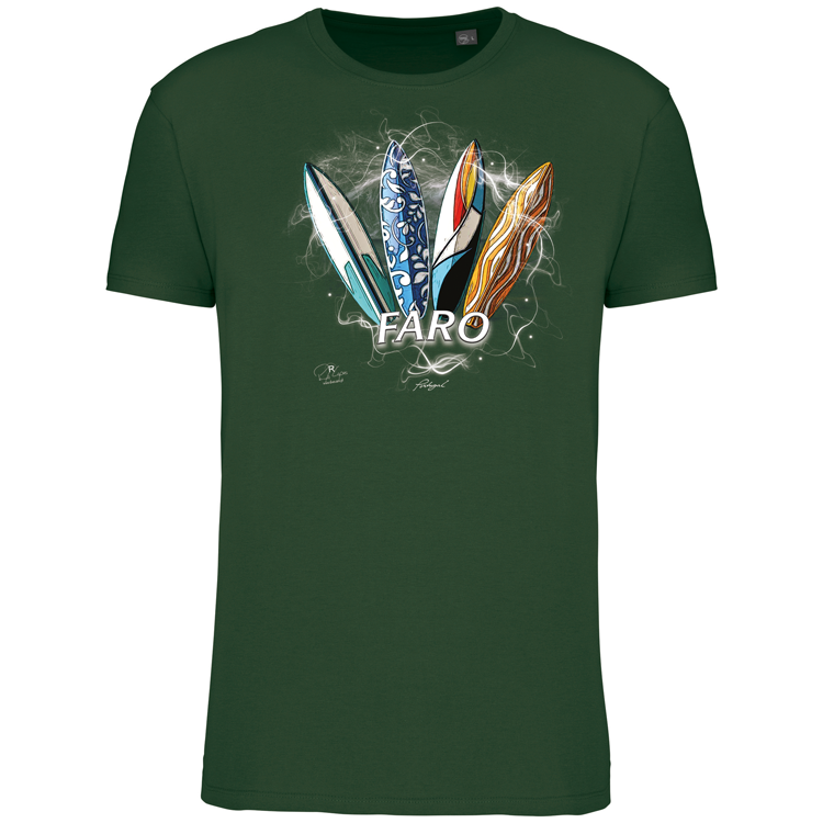 T-Shirt Algodão Biológico Surfboards Faro