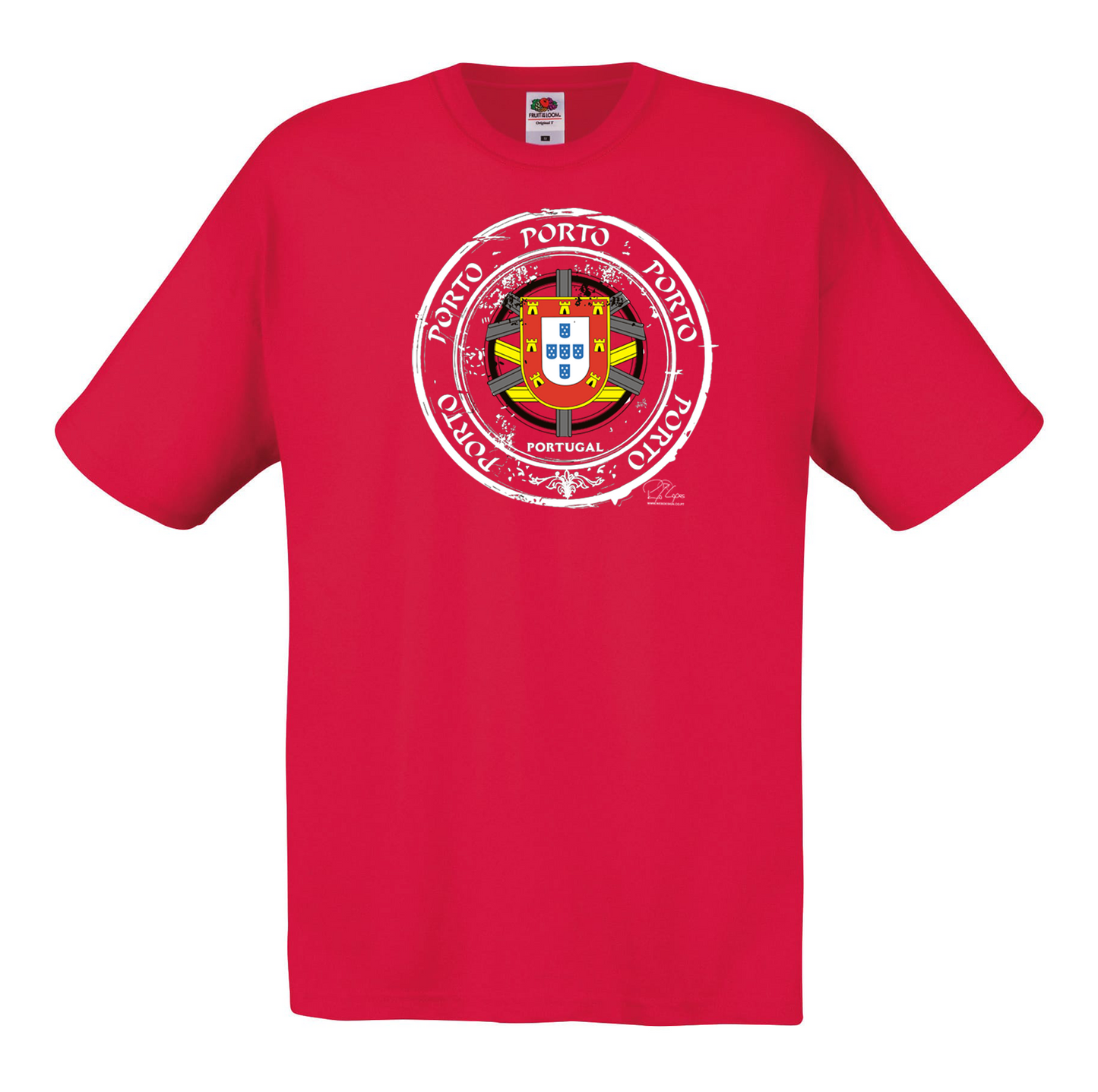 T-shirt Fruit of the Loom, Original 145g, Selo Escudo Porto
