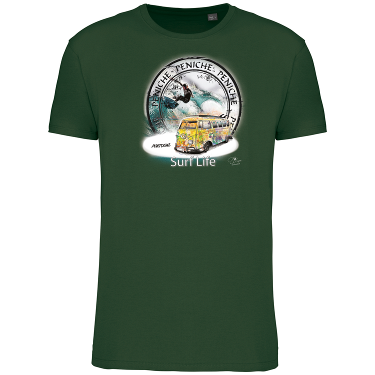 T-Shirt Algodão Biológico Surf Life Peniche