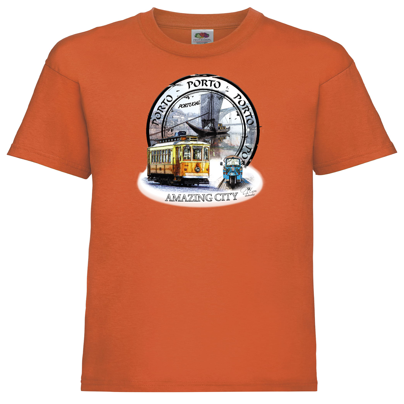 T-shirt Fruit of the Loom Kids Amazing City Porto