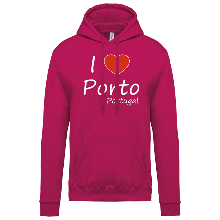 Sweatshirt Kariban com Capuz I Love Porto